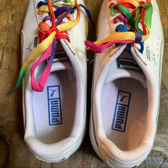 Puma Clyde Pride Shoes Mens sz 6 Rainbow Casual Sneakers LGBTQ 365742-01 - Picture 10 of 13